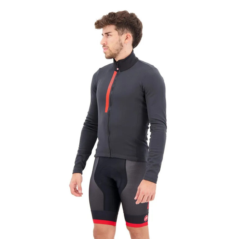 Castelli Entrata Thermal Long Sleeve Jersey XS Black / Red - 3XL Black / Red - Image 3