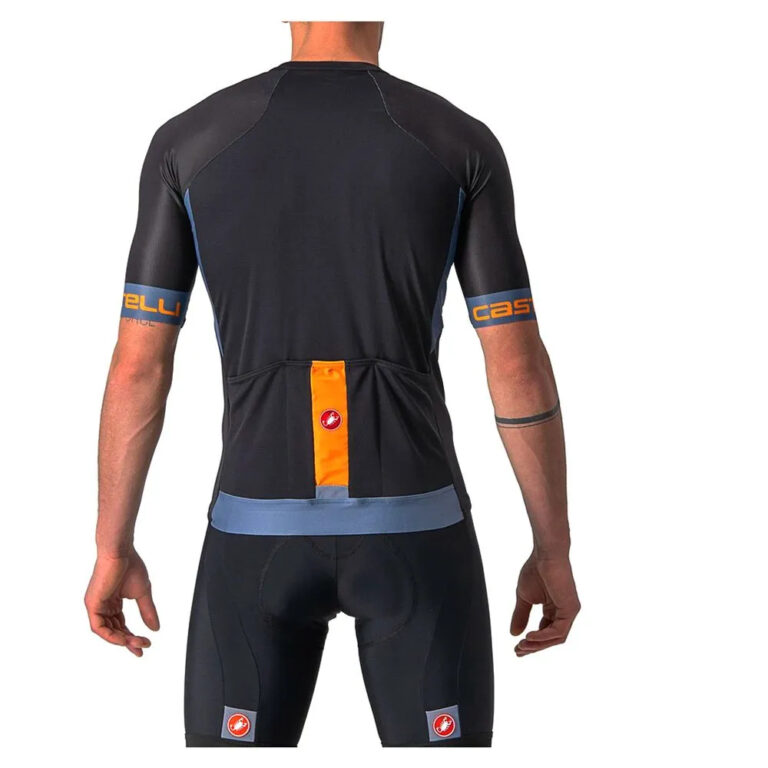 Castelli Entrata VI Short Sleeve Jersey S Light Black / Light Steel Blue / Pop Orange - Image 2