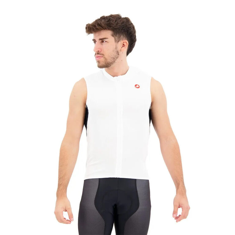 Castelli Entrata VI Sleeveless Jersey 2XL Ivory / Light Black / Red