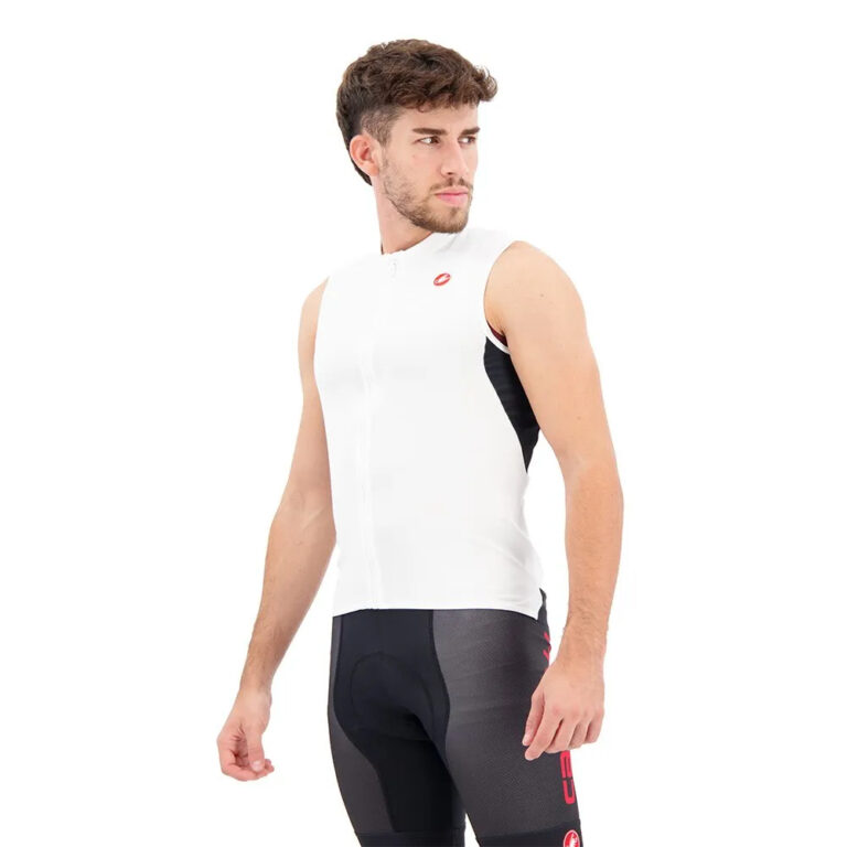 Castelli Entrata VI Sleeveless Jersey 2XL Ivory / Light Black / Red - Image 3