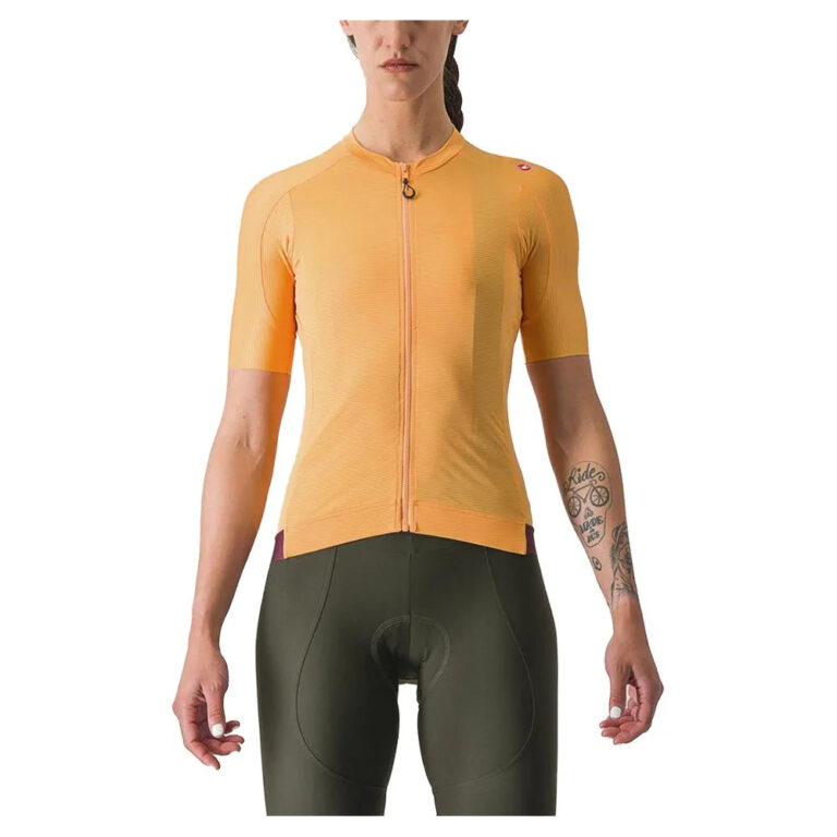 Castelli Espresso Short Sleeve Jersey M Soft Orange / Deep Bordeaux