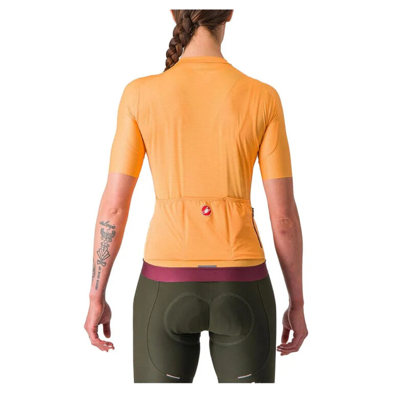 Castelli Espresso Short Sleeve Jersey M Soft Orange / Deep Bordeaux - Image 2