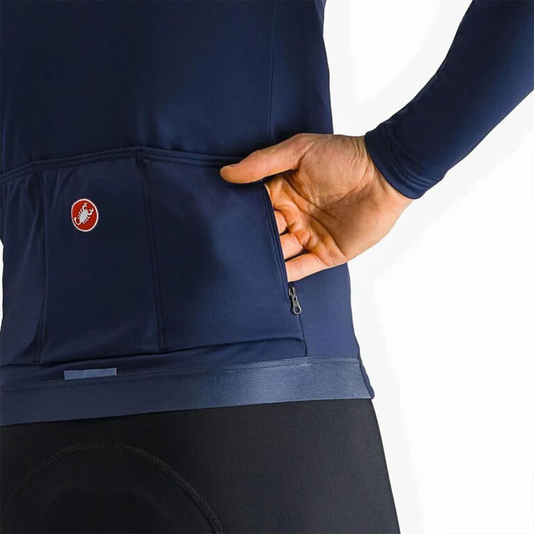 Castelli Espresso Thermal Long Sleeve Jersey XS Belgian Blue / White - 2XL Belgian Blue / White - Image 5