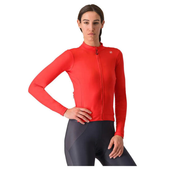 Castelli Espresso Thermal Long Sleeve Jersey S Black / Hibiscus - M Black / Hibiscus