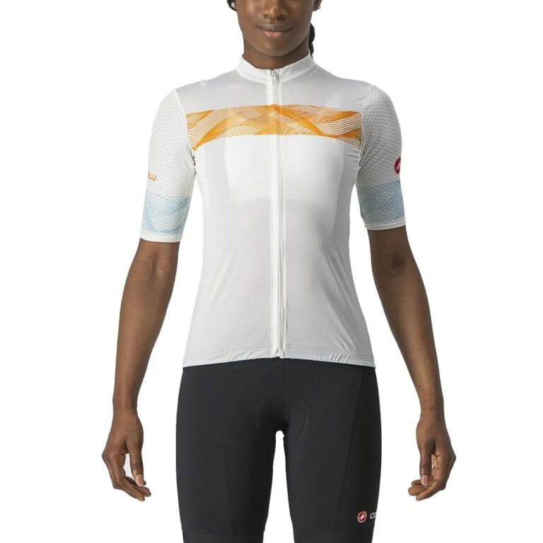 Castelli Fenice Short Sleeve Jersey S Ivory / Pop Orange / Sky Light - L Ivory / Pop Orange / Sky Light