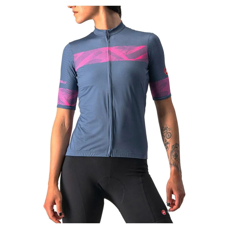 Castelli Fenice Short Sleeve Jersey XS Light Steel Blue / Pink Fluo - XL Light Steel Blue / Pink Fluo