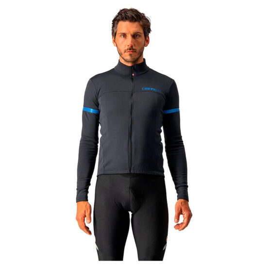 Castelli Fondo 2 FZ Long Sleeve Jersey S Light Black / Blue Reflex - 2XL Light Black / Blue Reflex