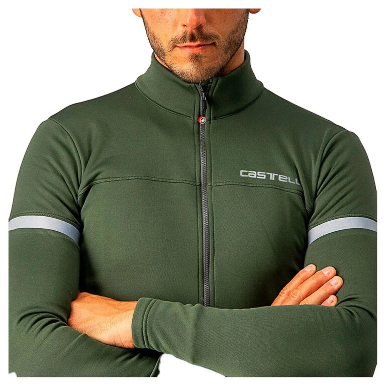 Castelli Fondo 2 FZ Long Sleeve Jersey S Military Green / Silver Reflex - 2XL Military Green / Silver Reflex - Image 3