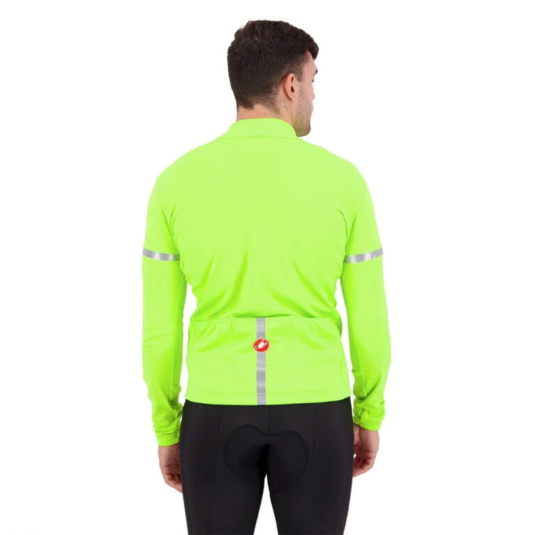 Castelli Fondo 2 FZ Long Sleeve Jersey S Electric Lime / Silver Reflex - M Electric Lime / Silver Reflex - Image 2