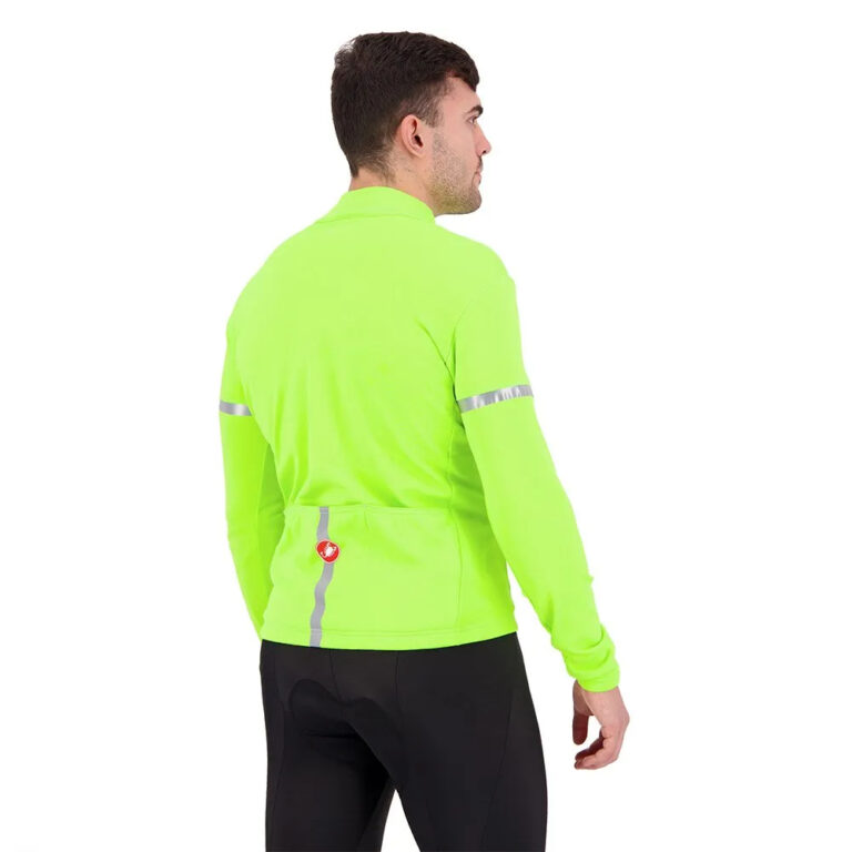 Castelli Fondo 2 FZ Long Sleeve Jersey S Electric Lime / Silver Reflex - M Electric Lime / Silver Reflex - Image 4