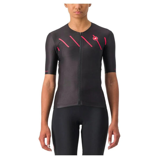 Castelli Free Speed 2 Race Short Sleeve Jersey S Black / Hibiscus