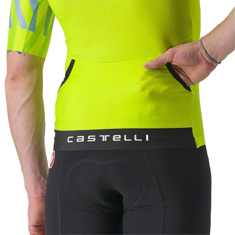 Castelli Free Speed 2 Race Short Sleeve Jersey M Electric Lime / Niagara Blue - L Electric Lime / Niagara Blue - Image 3