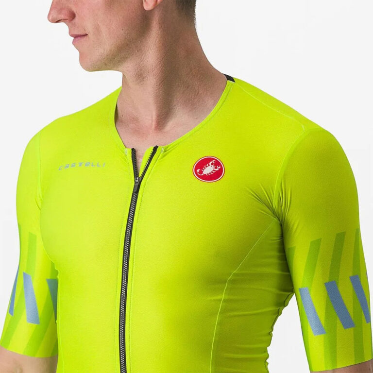 Castelli Free Speed 2 Race Short Sleeve Jersey M Electric Lime / Niagara Blue - L Electric Lime / Niagara Blue - Image 6