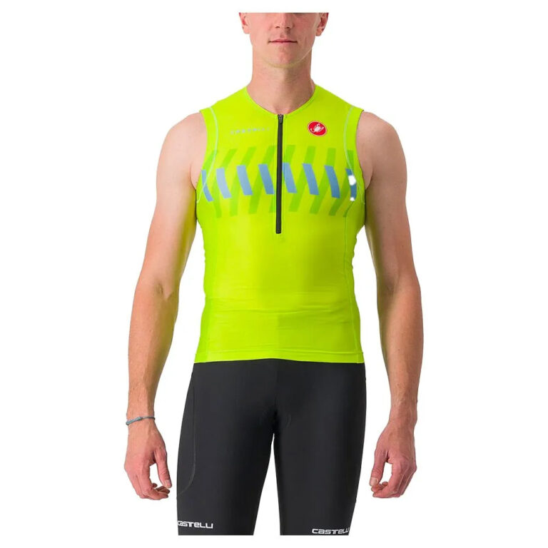 Castelli Free Tri 2 Sleeveless Jersey S Electric Lime / Niagara Blue - XL Electric Lime / Niagara Blue