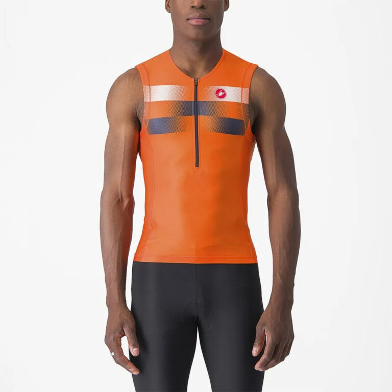 Castelli Free Tri 2 Sleeveless Jersey L Brilliant Orange / Belgian Blue