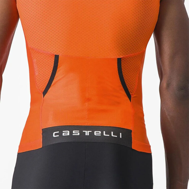 Castelli Free Tri 2 Sleeveless Jersey L Brilliant Orange / Belgian Blue - Image 4