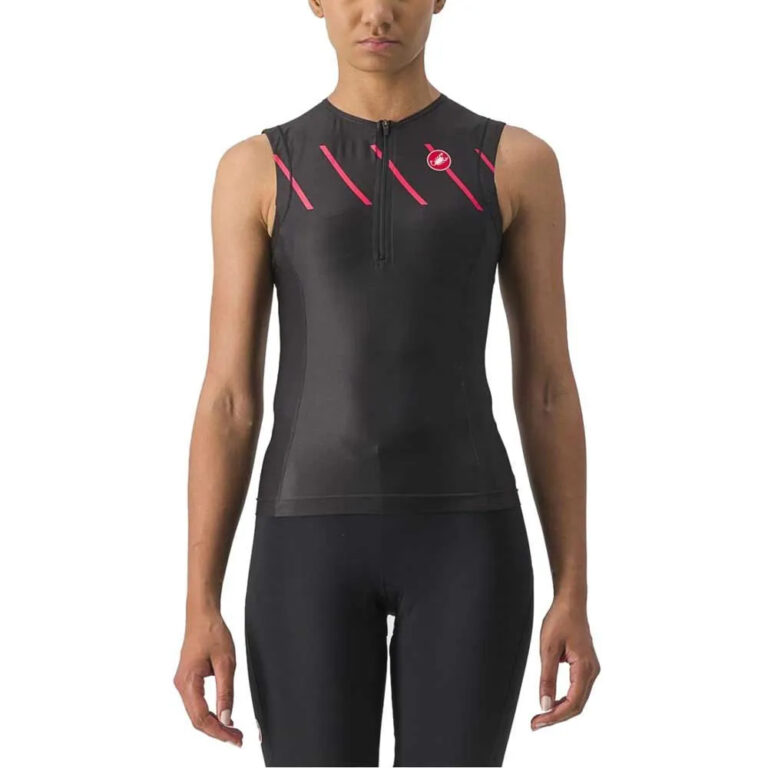 Castelli Free Tri 2 Sleeveless Jersey S Black / Hibiscus - M Black / Hibiscus