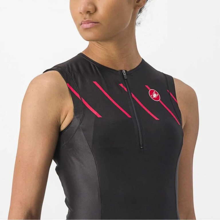 Castelli Free Tri 2 Sleeveless Jersey S Black / Hibiscus - M Black / Hibiscus - Image 3