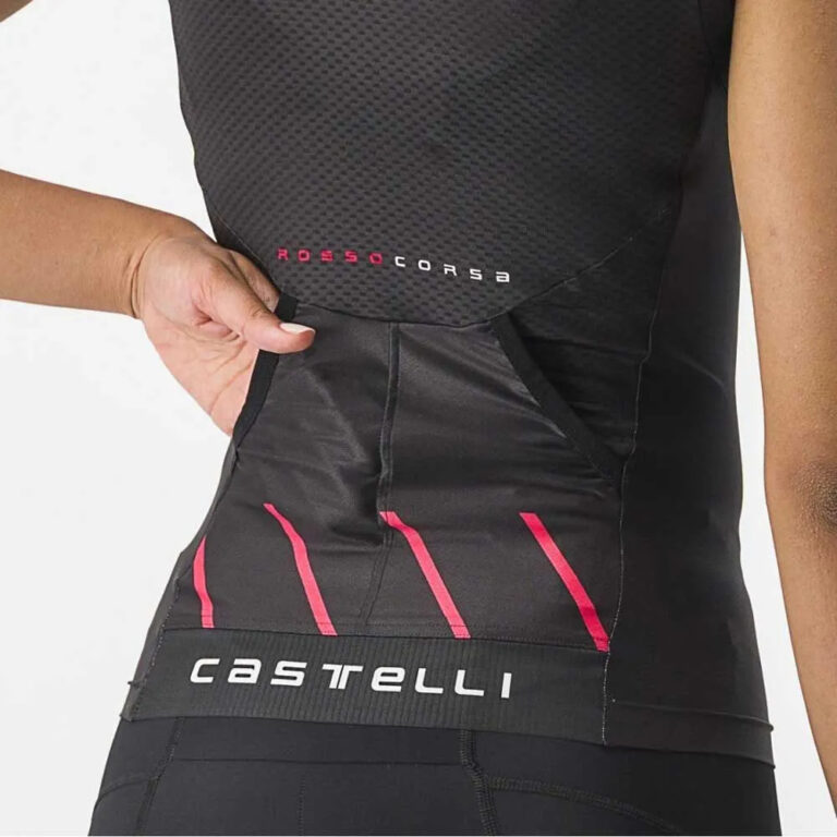 Castelli Free Tri 2 Sleeveless Jersey S Black / Hibiscus - M Black / Hibiscus - Image 4