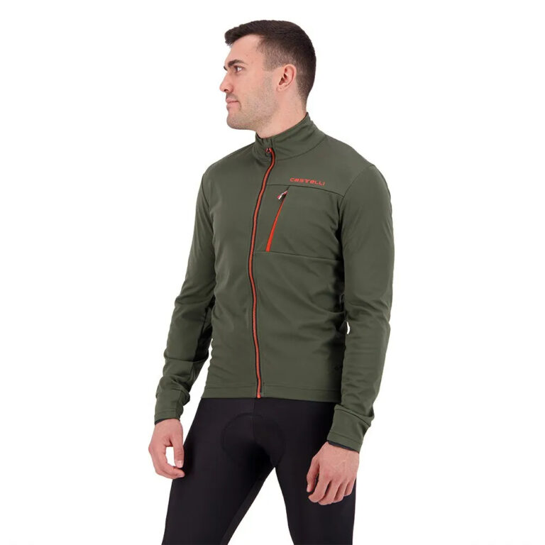 Castelli Go Jacket S Military Green / Fiery Red - 3XL Military Green / Fiery Red - Image 3