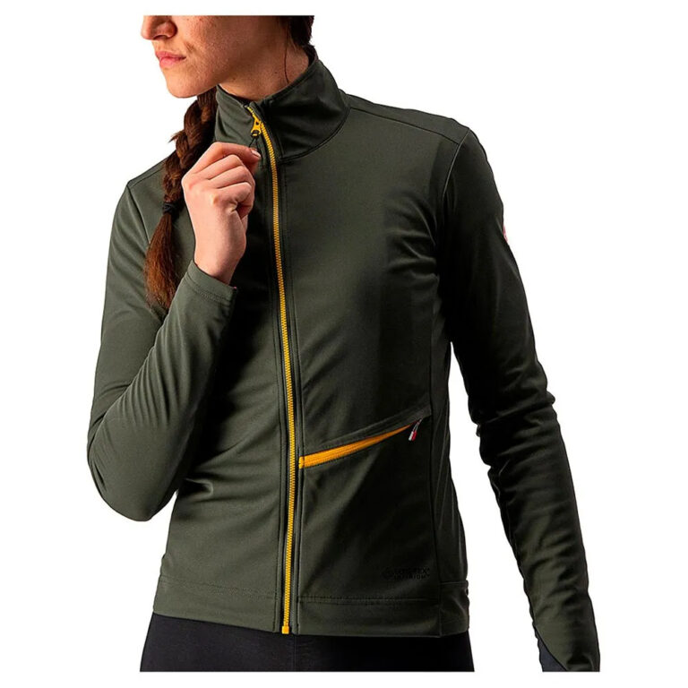 Castelli Go Jacket XS Military Green / Fiery Red / Saffron - L Military Green / Fiery Red / Saffron - Image 3