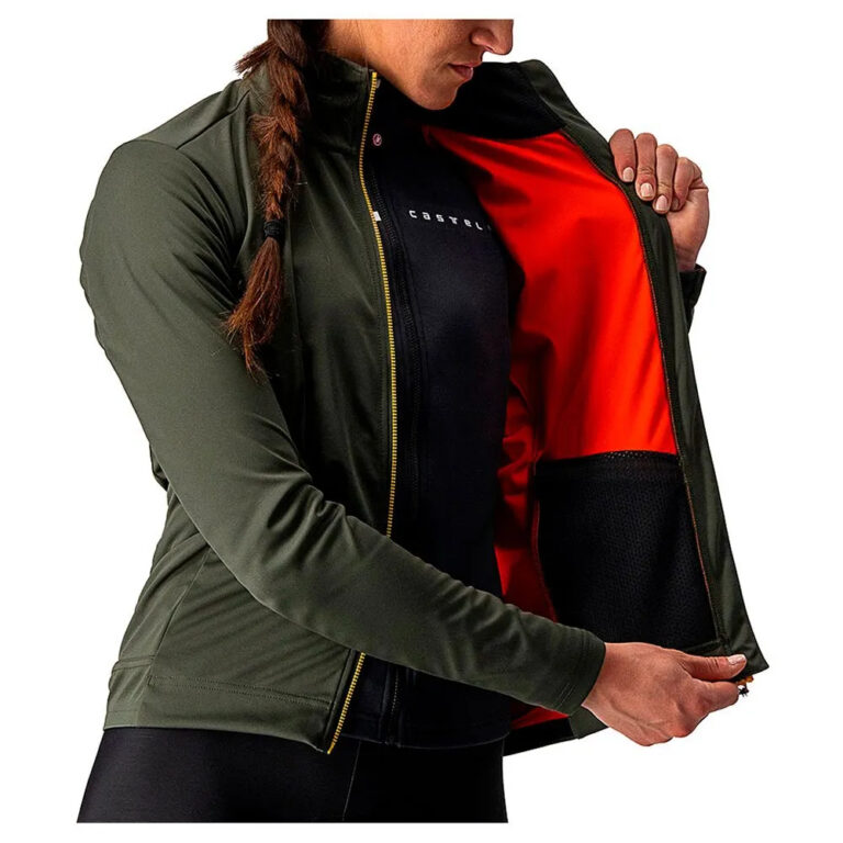 Castelli Go Jacket XS Military Green / Fiery Red / Saffron - L Military Green / Fiery Red / Saffron - Image 4