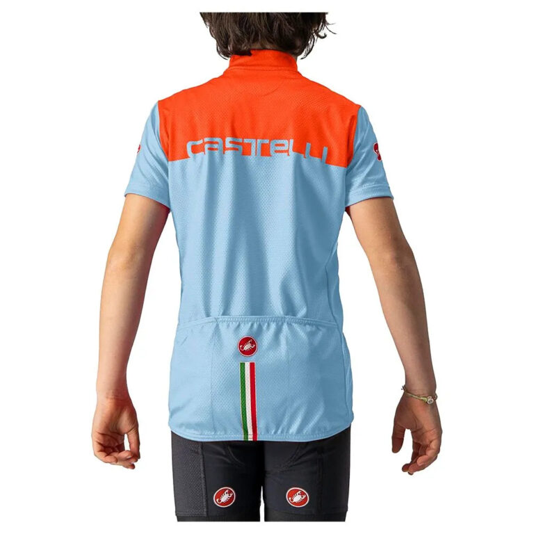 Castelli Neo Prologo Short Sleeve Jersey 10 Years Baby Blue / Red Lava - 6 Years Baby Blue / Red Lava - Image 2