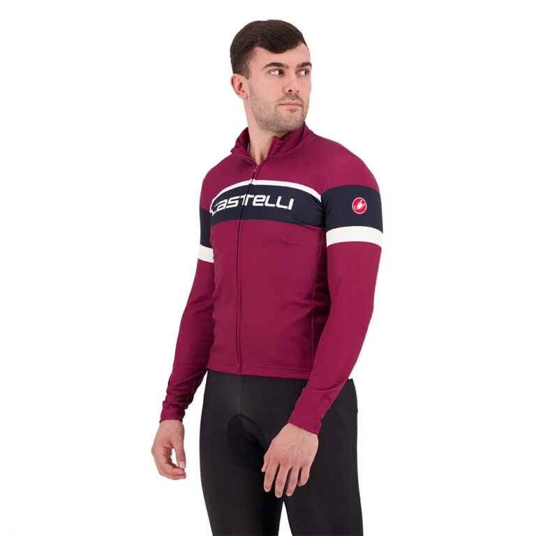 Castelli Passista Long Sleeve Jersey 2XL Bordeaux / Savile Blue / Chalk - Image 3