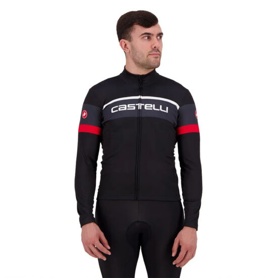 Castelli Passista Long Sleeve Jersey S Light Black / Dark Grey / Red