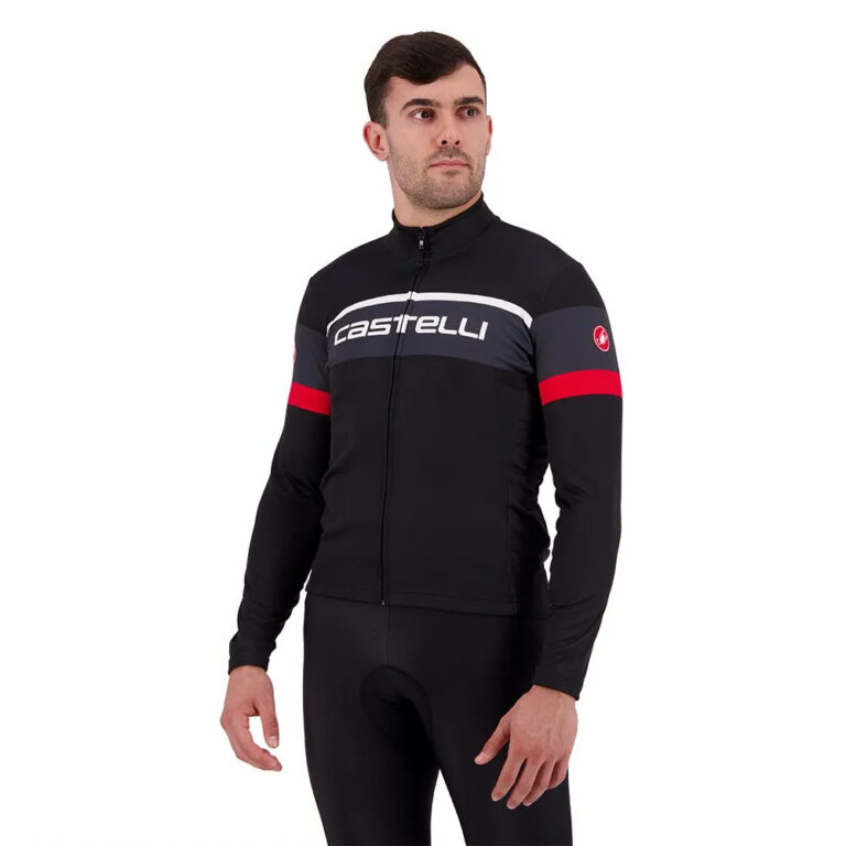 Castelli Passista Long Sleeve Jersey S Light Black / Dark Grey / Red - Image 3