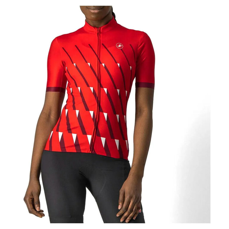 Castelli Pendio Short Sleeve Jersey L Red / Bordeaux / White