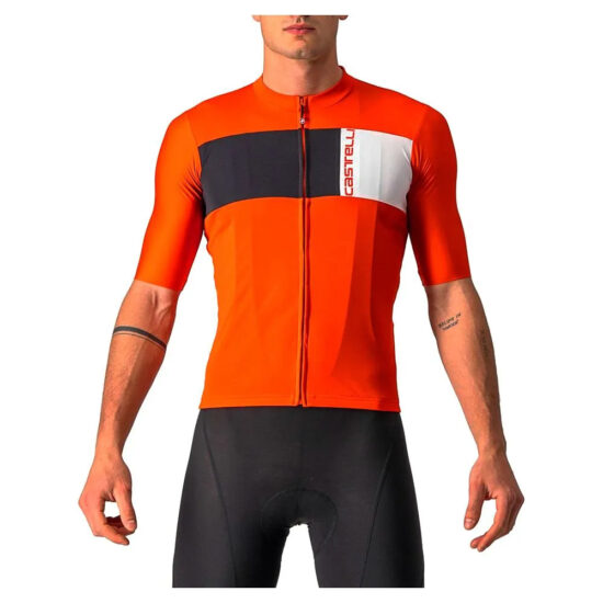 Castelli Prologo 7 Short Sleeve Jersey XL Fiery Red / Light Black / Ivory - 2XL Fiery Red / Light Black / Ivory