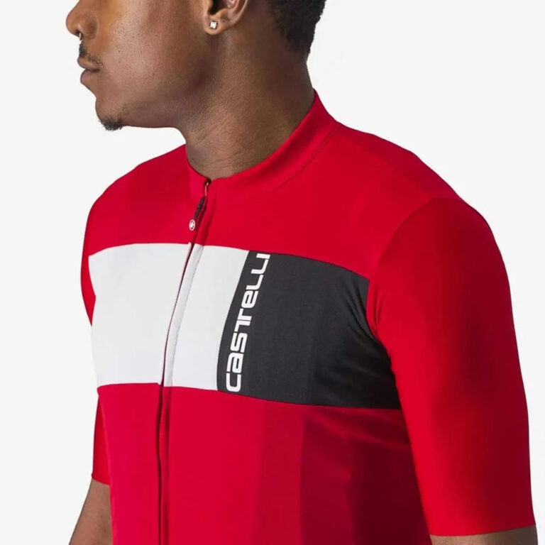 Castelli Prologo 7 Short Sleeve Jersey M Red / Silver Gray-Black - Image 5