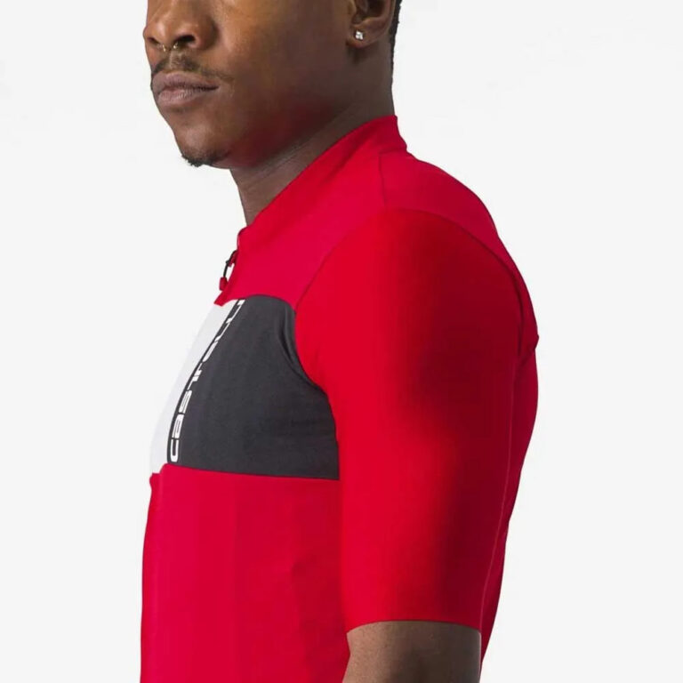 Castelli Prologo 7 Short Sleeve Jersey M Red / Silver Gray-Black - Image 6