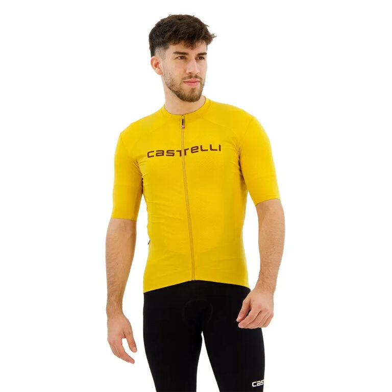 Castelli Prologo Lite Short Sleeve Jersey M Goldenrod / Deep Bordeaux - 2XL Goldenrod / Deep Bordeaux