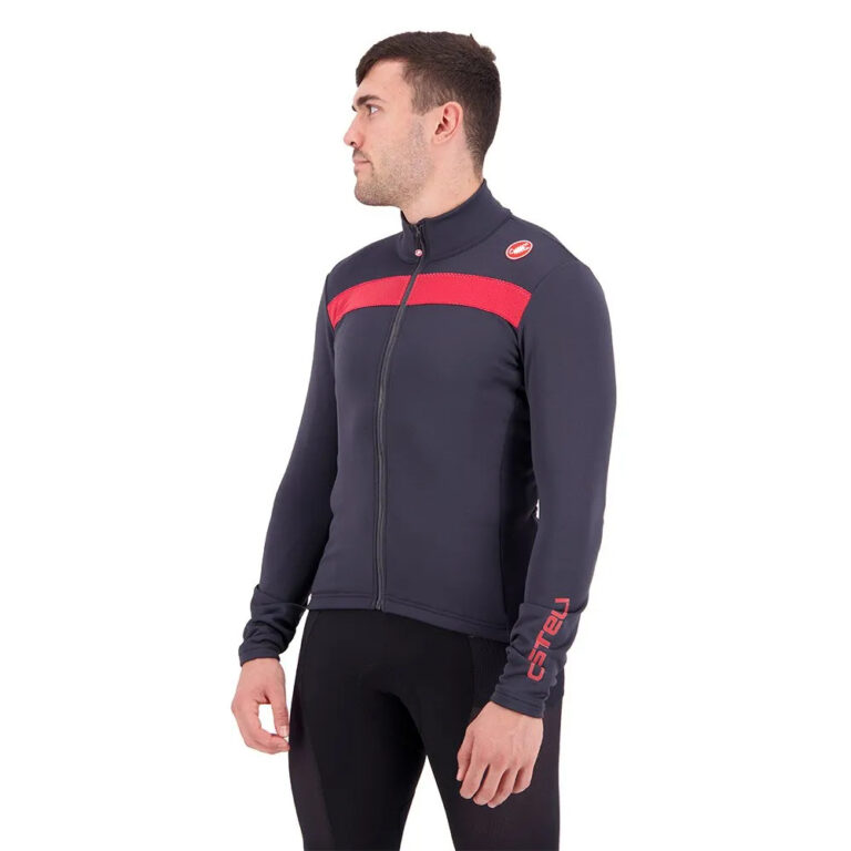 Castelli Puro 3 FZ Long Sleeve Jersey S Dark Grey / Red Reflex - 3XL Dark Grey / Red Reflex - Image 3