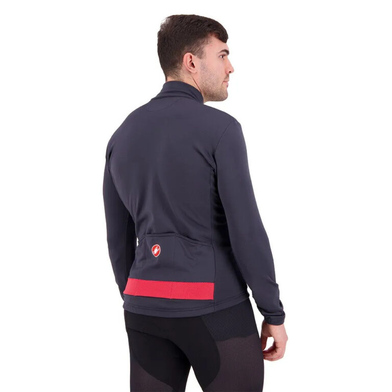 Castelli Puro 3 FZ Long Sleeve Jersey S Dark Grey / Red Reflex - 3XL Dark Grey / Red Reflex - Image 4