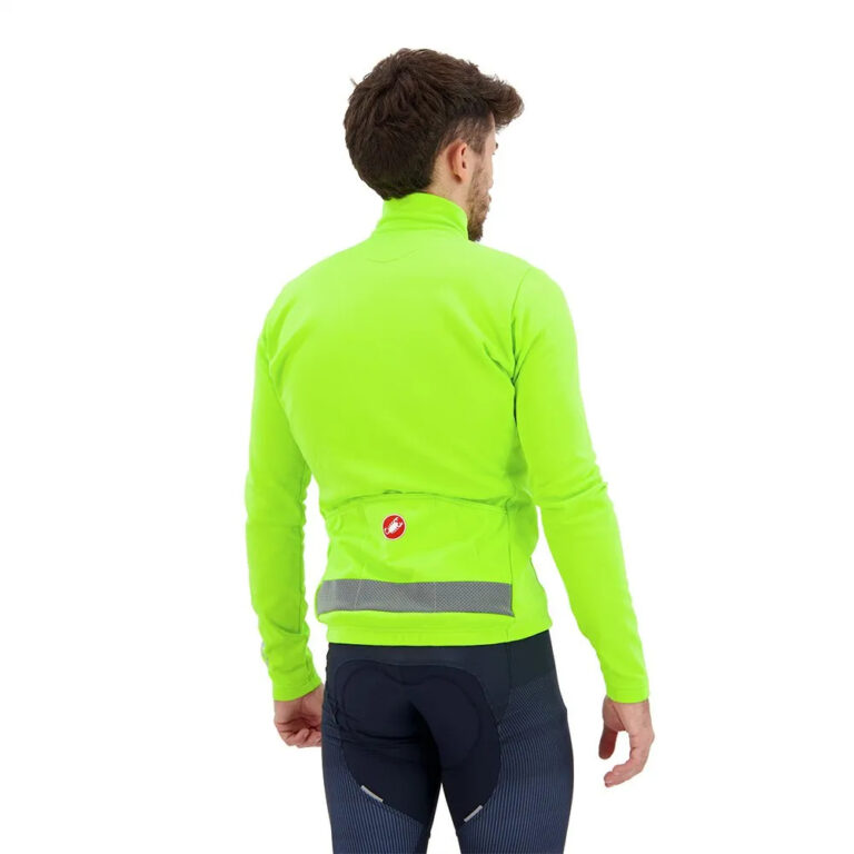 Castelli Puro 3 FZ Long Sleeve Jersey S Electric Lime / Black Reflex - XL Electric Lime / Black Reflex - Image 4