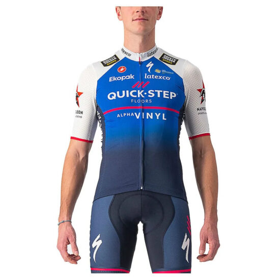 Castelli Quick-Step Competizione Short Sleeve Jersey L Belgian Blue / White