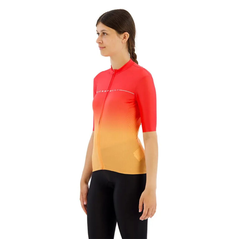 Castelli Salita Short Sleeve Jersey S Hibiscus / Soft Orange-White - L Hibiscus / Soft Orange-White - Image 3