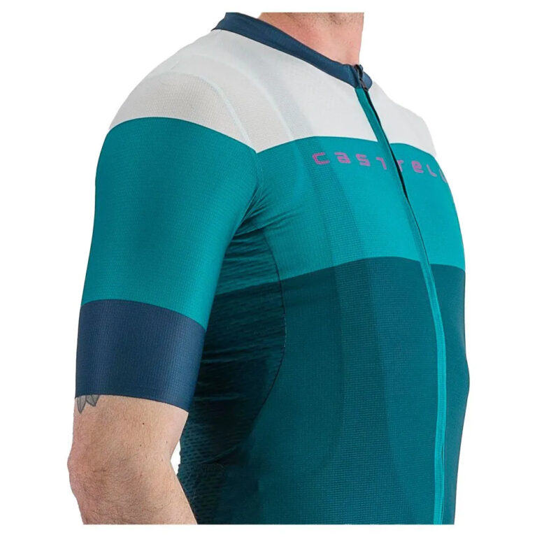 Castelli Sezione Short Sleeve Jersey S Deep Blue / Quetzal Green - 2XL Deep Blue / Quetzal Green - Image 4