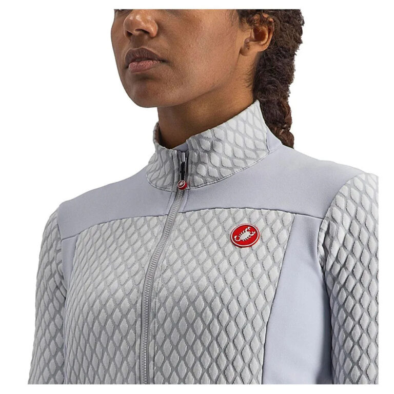 Castelli Sfida FZ Long Sleeve Jersey XS Grey Silver / White - XL Grey Silver / White - Image 5