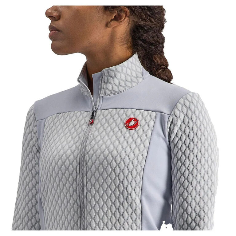 Castelli Sfida FZ Long Sleeve Jersey XS Grey Silver / White - XL Grey Silver / White - Image 6