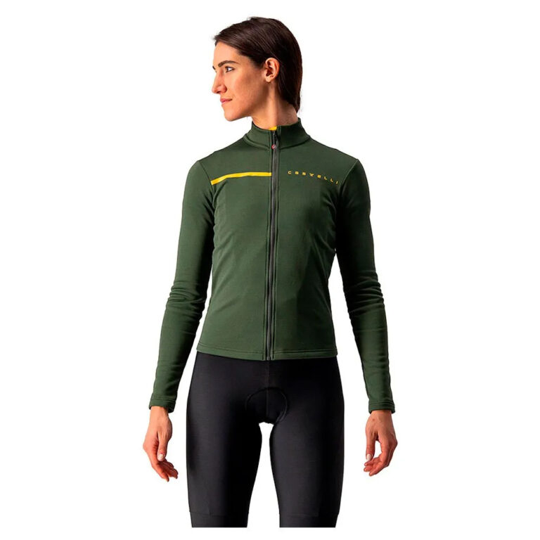 Castelli Sinergia 2 Long Sleeve Jersey L Military Green / Saffron - XL Military Green / Saffron