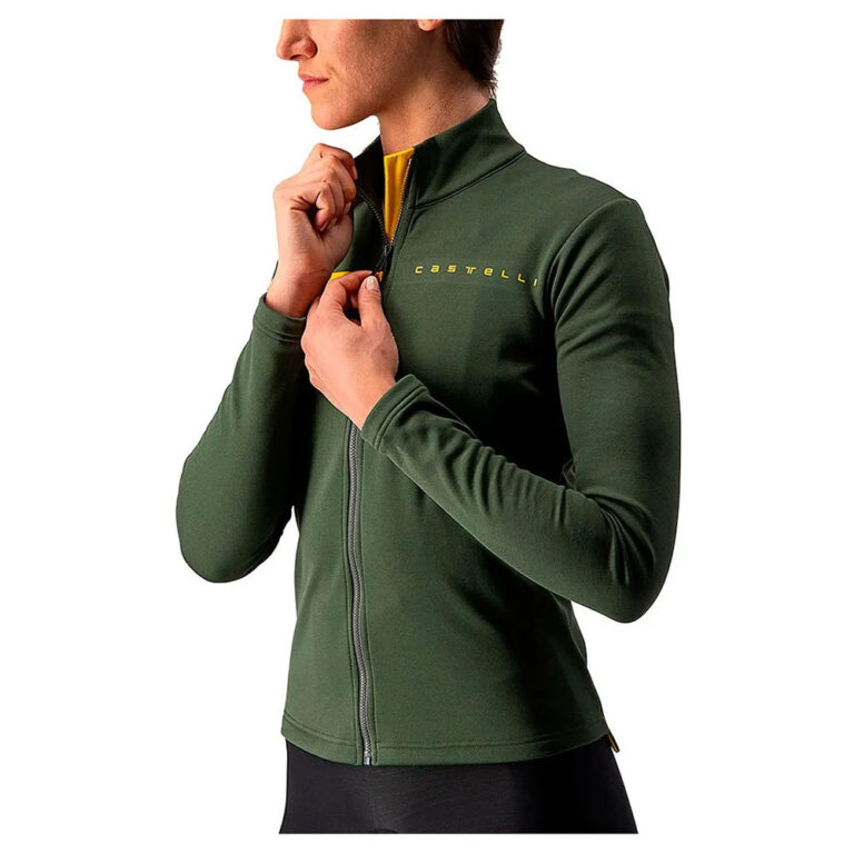 Castelli Sinergia 2 Long Sleeve Jersey L Military Green / Saffron - XL Military Green / Saffron - Image 3