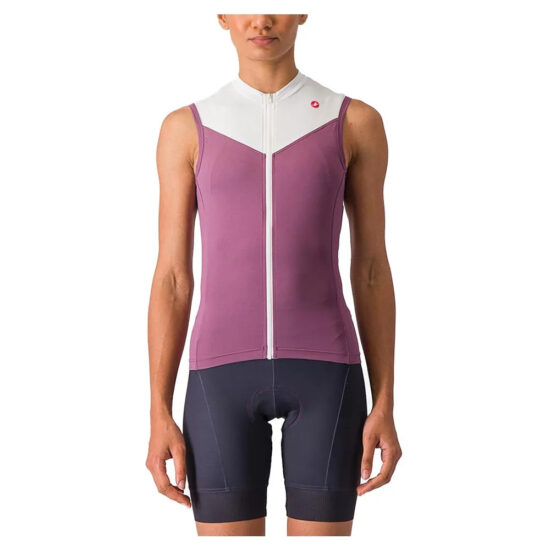 Castelli Solaris Sleeveless Jersey M Deep Purple / Ivory - XL Deep Purple / Ivory