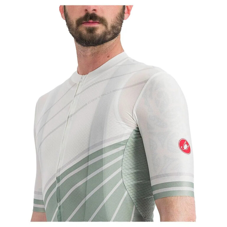 Castelli Speed Strada Short Sleeve Jersey M Ivory / Defender Green - XL Ivory / Defender Green - Image 5