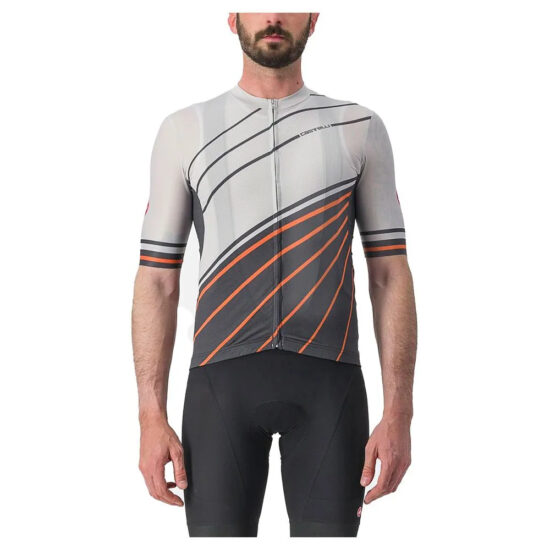 Castelli Speed Strada Short Sleeve Jersey M Moon Grey / Dark Grey / Scarlet Ibis