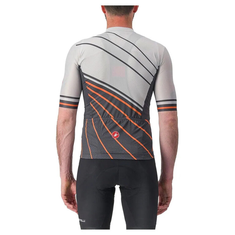 Castelli Speed Strada Short Sleeve Jersey M Moon Grey / Dark Grey / Scarlet Ibis - Image 2