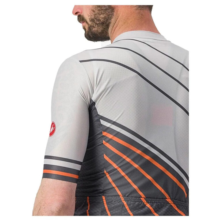 Castelli Speed Strada Short Sleeve Jersey M Moon Grey / Dark Grey / Scarlet Ibis - Image 3